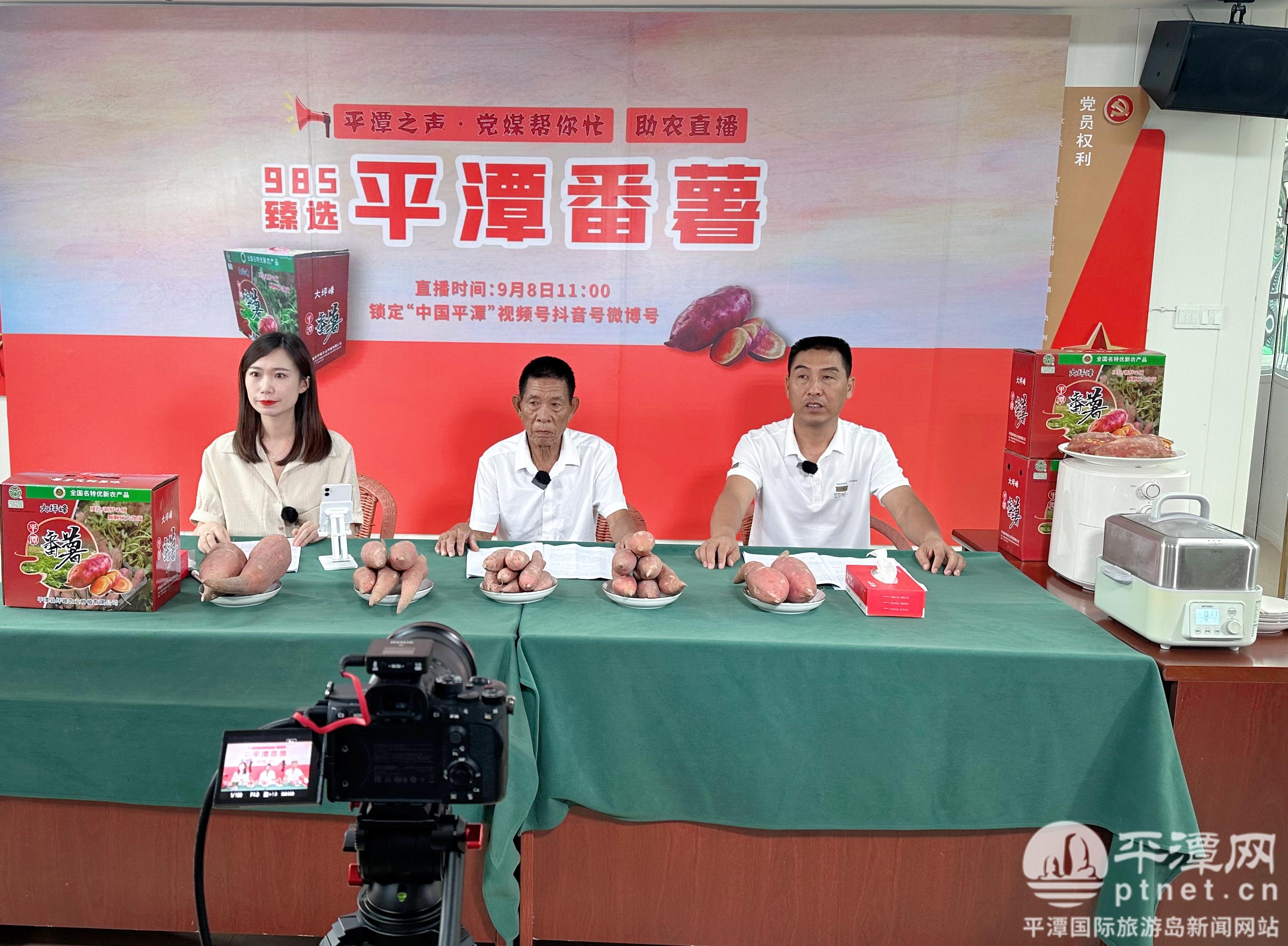 总支书记曾华俊和平潭县坪峰农业种植有限公司负责人李元钊做客直播间