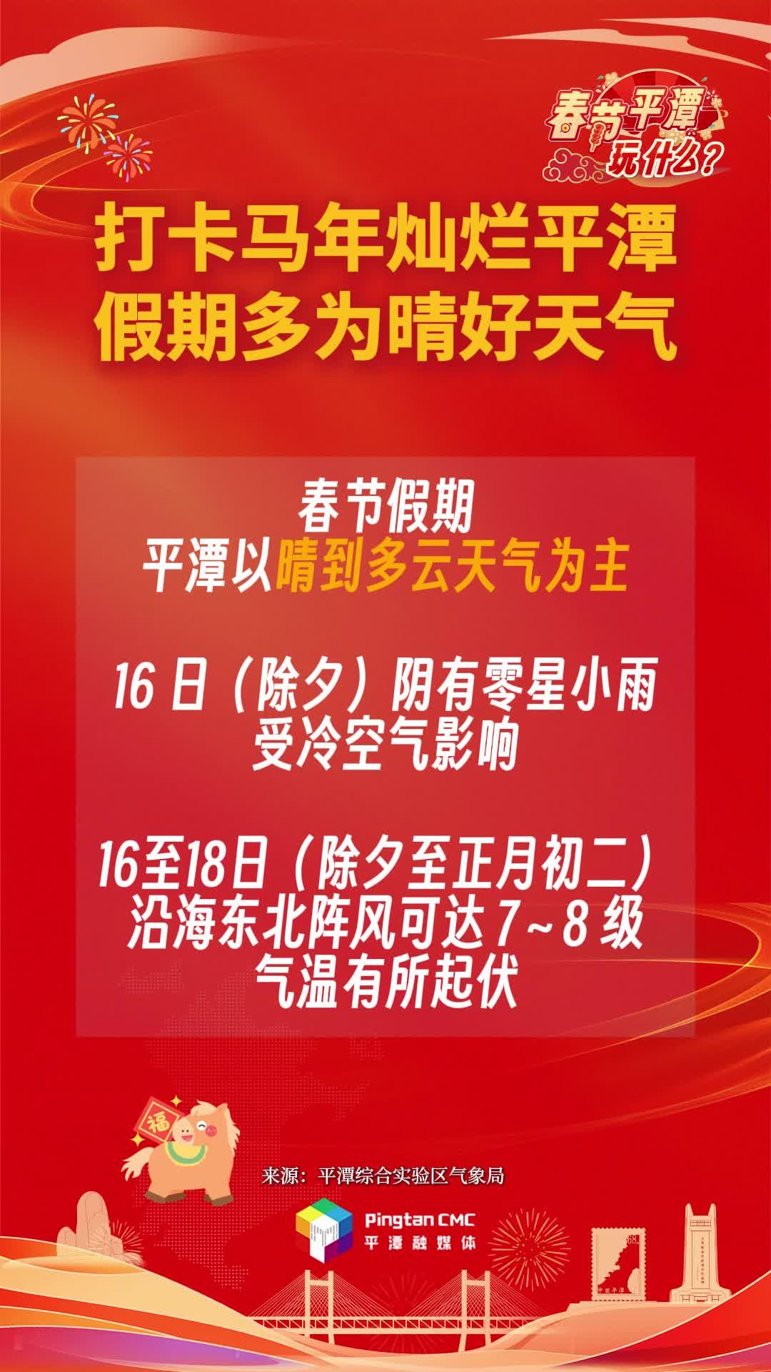 打卡马年灿烂平潭 假期多为晴好天气