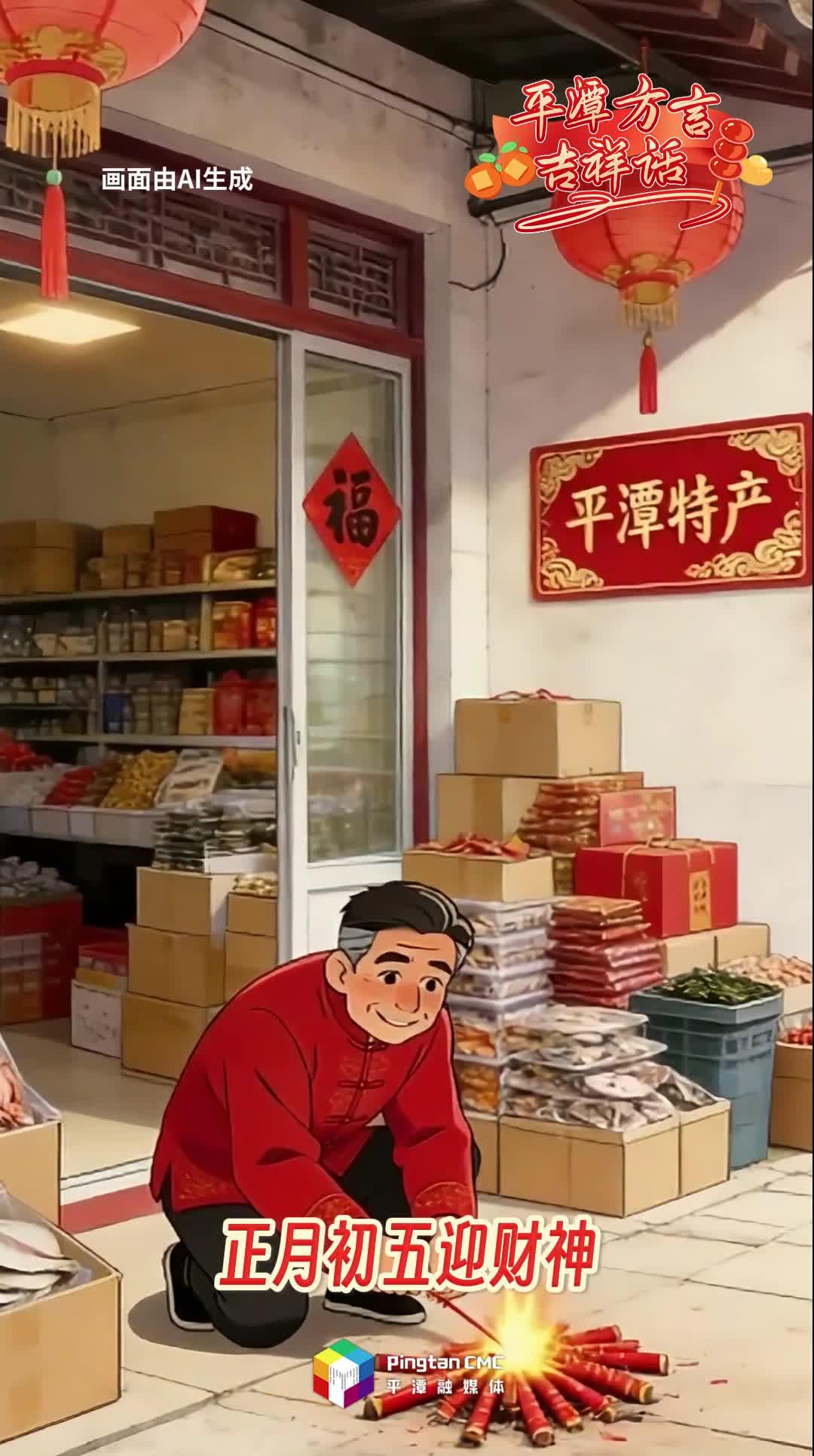 正月初五，迎财神！平潭方言送来财运祝福