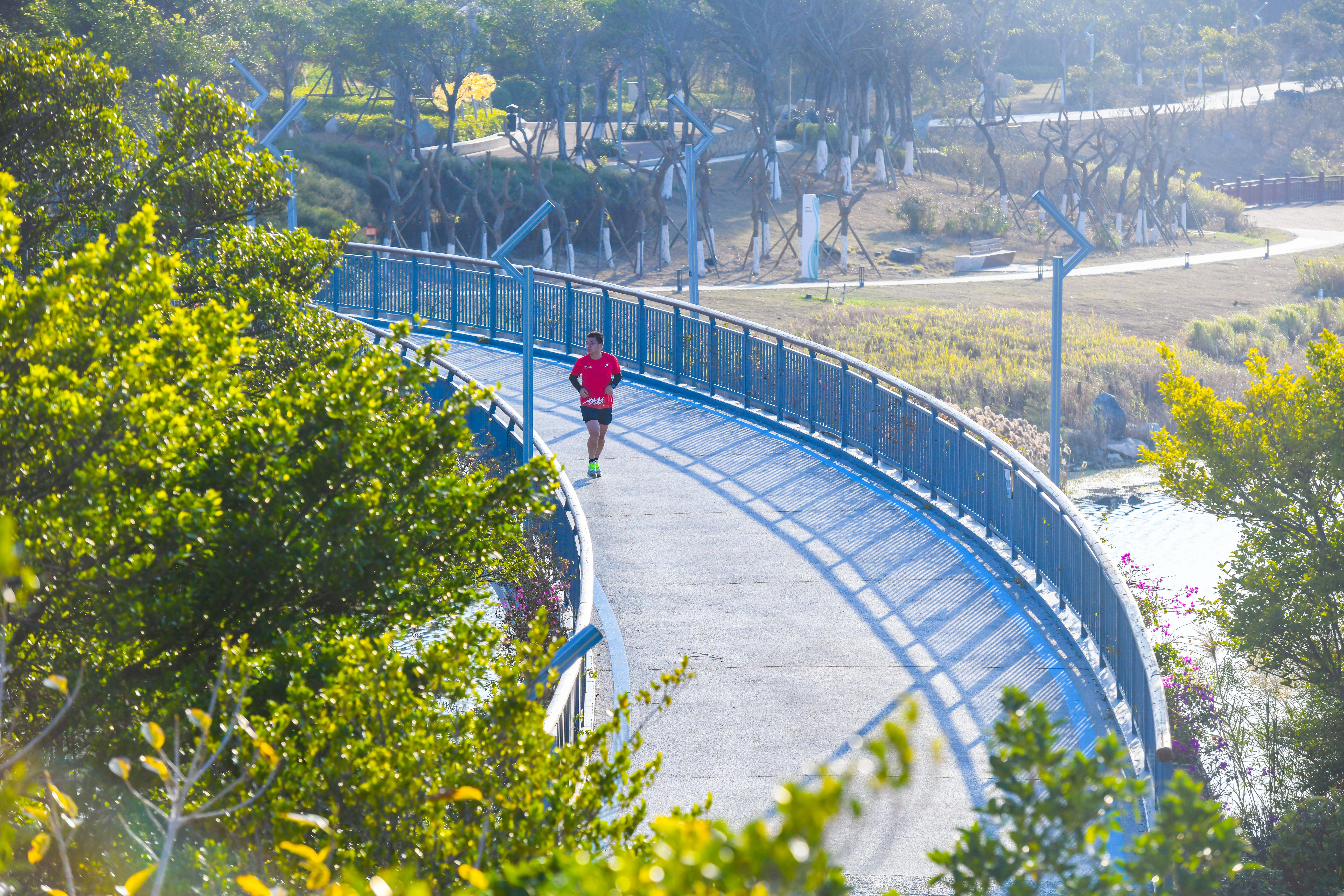 在如意湖公园，市民在步道上慢跑 (2)(3512917)-20260318084924.jpg